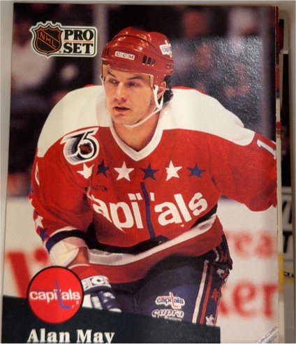 1991 Pro Set #508 Alan May Washington Capitals — front