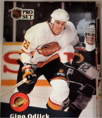 1991-92 Pro Set #505 Gino Odjick Vancouver Canucks — front