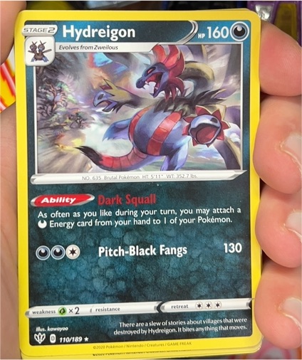 2020 Pokemon SWSH03: Darkness Ablaze #110 Hydreigon — front