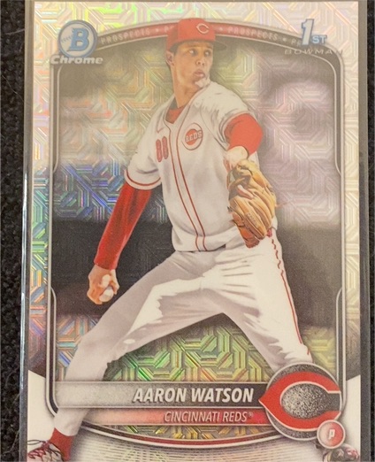 2025 Bowman Draft #BDC-193 Aaron Watson Chrome Mojo — front