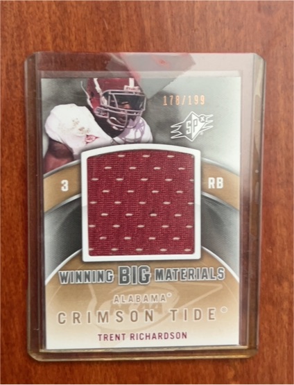 2012 Upper Deck SPx Winning Big Materials #WM-3 Trent Richardson — front
