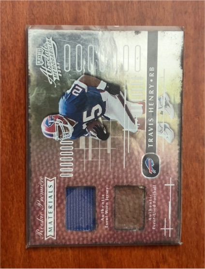 2001 Playoff Absolute Memorabilia #164 Travis Henry Rookie Premiere Materials — front