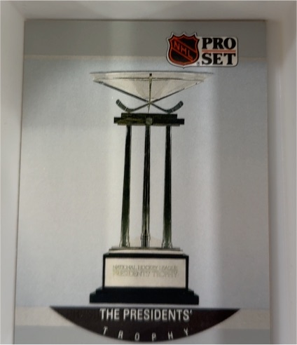 1990-91 Pro Set #387 Presidents' Trophy Boston Bruins — front