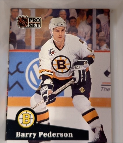 1991 Pro Set #351 Barry Pederson - Boston Bruins — front