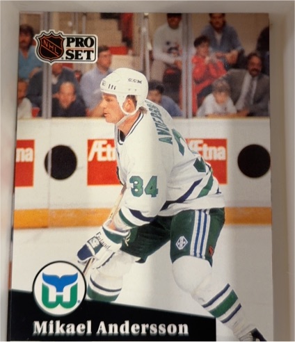1991-92 Pro Set #394 Mikael Andersson Hartford Whalers — front