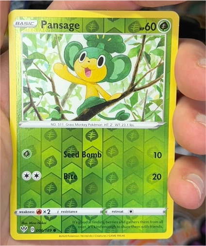 2020 Pokémon SWSH03: Darkness Ablaze #006 Pansage — front