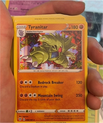 2020 Pokémon Sword & Shield Darkness Ablaze #088 Tyranitar — front