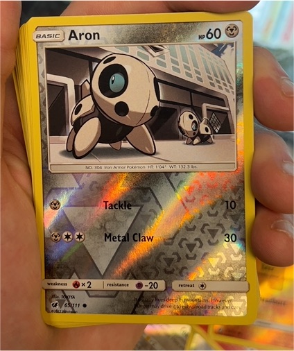 2017 Pokemon TCG Crimson Invasion #65 Aron — front
