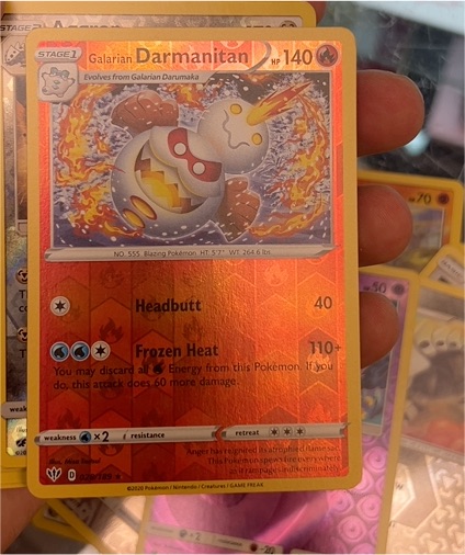 2020 Pokémon SWSH03: Darkness Ablaze #028 Galarian Darmanitan — front