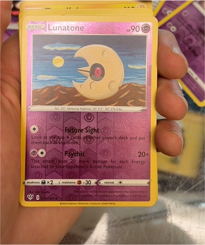 2020 Pokemon Sword & Shield Darkness Ablaze #072 Lunatone — front