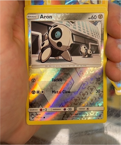 2017 Pokémon Sun & Moon Crimson Invasion #65 Aron — front
