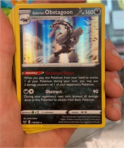 2020 Pokémon Sword & Shield #119 Galarian Obstagoon — front
