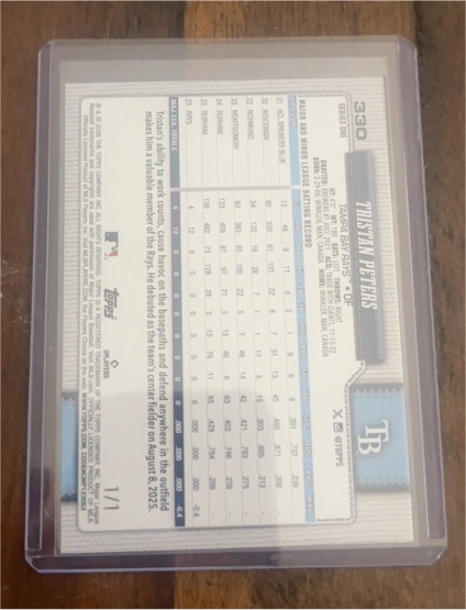 2025 Topps #330 Tristan Peters — front