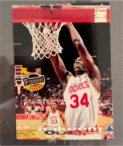 1993-94 Topps Stadium Club Frequent Flyers #348 Hakeem Olajuwon — front
