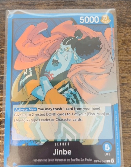 One Piece TCG 2023 OP14-040 Jinbe The Azure Sea's Seven — front