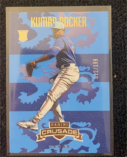 2025 Panini Crusade #012 Kumar Rocker Blue /199 — front