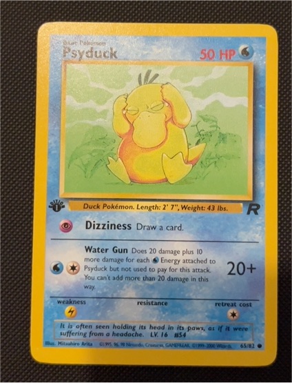 2000 Pokemon Team Rocket #65 Psyduck — front