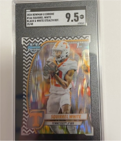 2024 Bowman University Chrome #166 Squirrel White Black & White Stealth Ref. — front