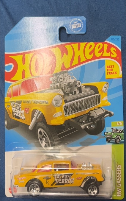 2023 Hot Wheels #110 HW Gassers '55 Chevy Bel Air Gasser Yellow — front