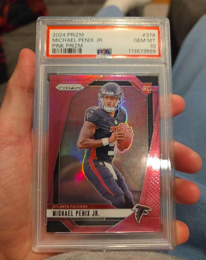 2024 Panini Prizm #378 Michael Penix Jr. Pink Prizm Rookie Card — front