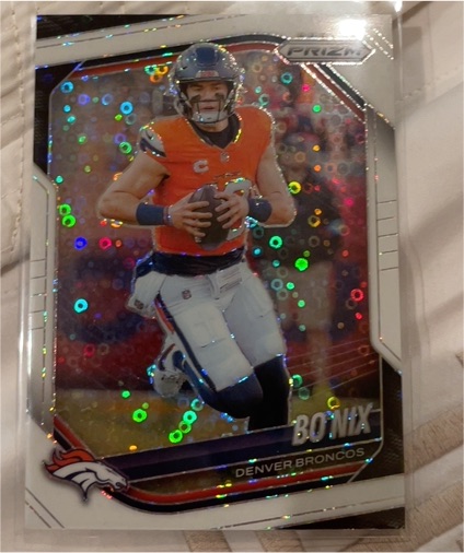 2025 Panini Prizm #142 Bo Nix White Disco Prizm Denver Broncos — front