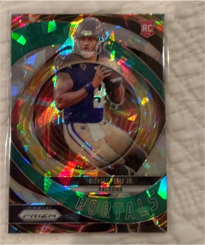 2024 Panini Prizm #6 Michael Penix Jr. Portals Green Ice Prizm Rookie — front