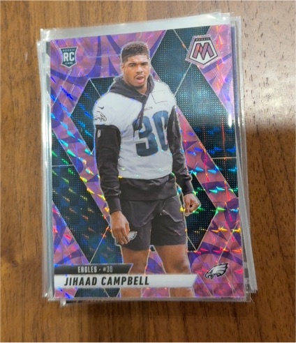 2025 Panini Mosaic #341 Jihaad Campbell Pink Camo Mosaic Prizm Rookie — front