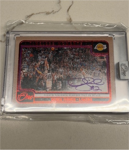 2024-25 Panini One and One Timeless Moments #TMASDF Derek Fisher Lakers — front