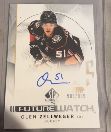 2024-25 SP Authentic #101 Olen Zellweger Future Watch — front