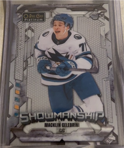 2024-25 O-Pee-Chee Platinum #S-8 Macklin Celebrini Showmanship — front