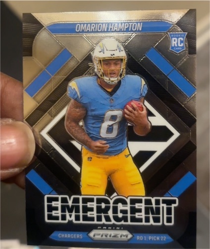 2025 Panini Prizm Emergent #9 Omarion Hampton — front