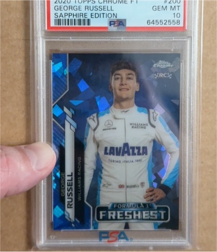2020 Topps Chrome Formula 1 #200 George Russell Sapphire Edition — front