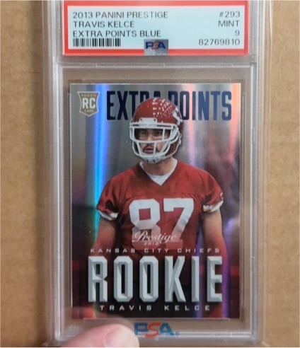 2013 Panini Prestige #293 Travis Kelce Extra Points Blue — front