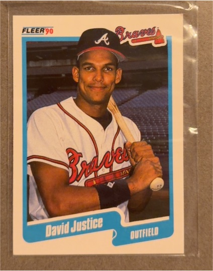 1990 Fleer #586 David Justice — front