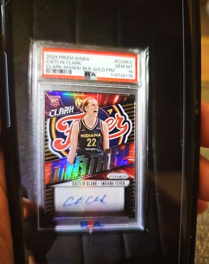 2024 Panini Prizm WNBA #CLMCC Caitlin Clark CLARK-MANIA! Black Gold Prizm — front