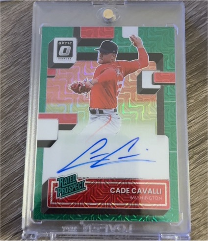 2022 Panini Donruss Optic #RPS-CC Cade Cavalli Rated Prospect Auto — front