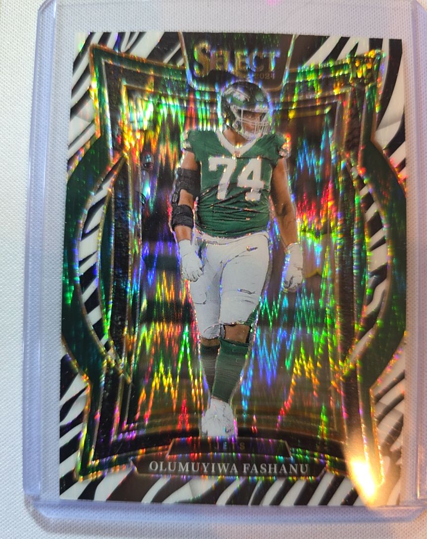 2024 Panini Select #66 Olumuyiwa Fashanu Zebra Prizm — front