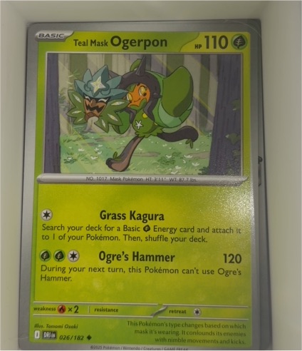 2025 Pokémon TCG SV10: Destined Rivals #026 Teal Mask Ogerpon — front