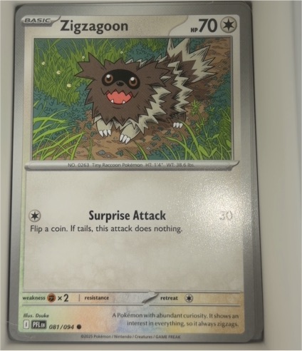 2025 Pokémon ME02 #081 Zigzagoon — front