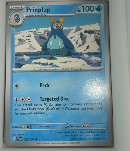 2025 Pokemon ME02 Phantasmal Flames #028 Prinplup — front