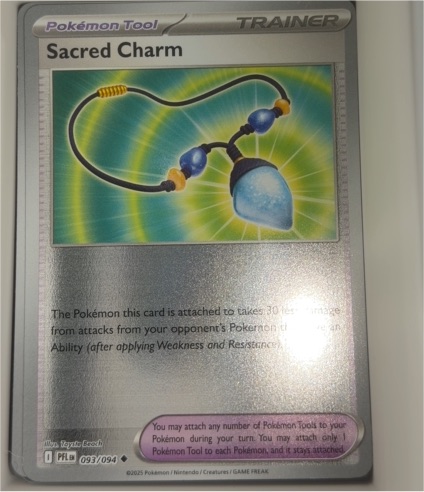 2025 Pokémon Me02: Phantasmal Flames #093 Sacred Charm — front
