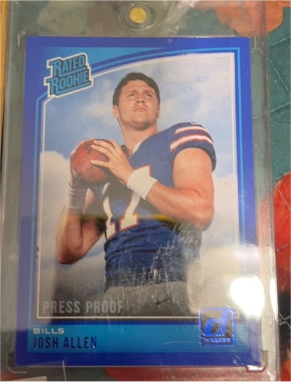 2018 Panini Donruss Rated Rookie Press Proof Blue #304 Josh Allen — front