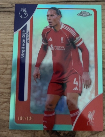2026 Topps Chrome Premier League #109 Virgil van Dijk — front