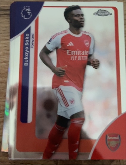 2026 Topps Chrome Premier League #13 Bukayo Saka — front