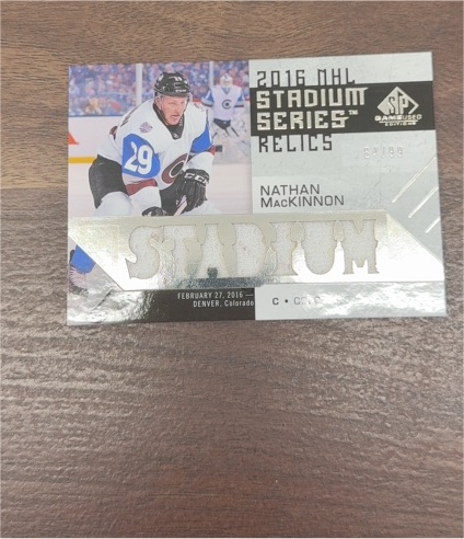 2016 SP Game Used Stadium Series Relics #SS-NM Nathan MacKinnon — front