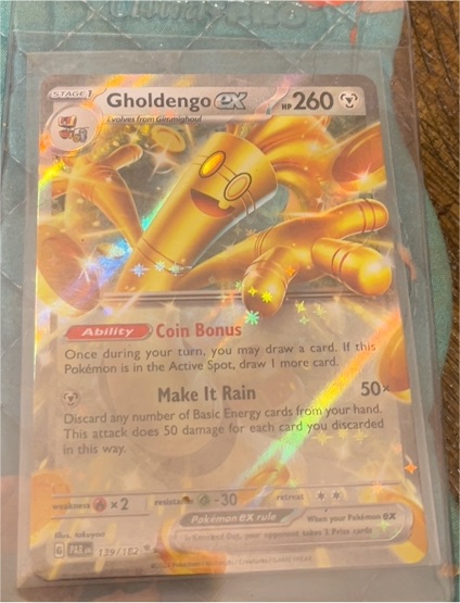 2023 Pokémon SV04: Paradox Rift #139 Gholdengo EX — front