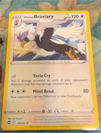 2022 Pokémon TCG Silver Tempest #149 Hisuian Braviary — front