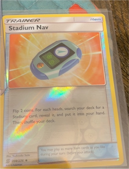 2019 Pokémon Sun & Moon Unified Minds #208 Stadium Nav — front