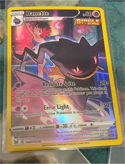2022 Pokémon TCG Banette #TG07/TG30 — front
