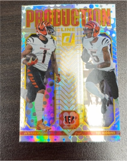 2025 Donruss Production Line #10 Ja'Marr Chase & Tee Higgins — front